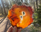 Glowing Crystal Lined Brazilian Agate Slice