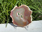 Glowing Crystal Lined Brazilian Agate Slice