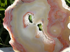 Glowing Crystal Lined Brazilian Agate Slice