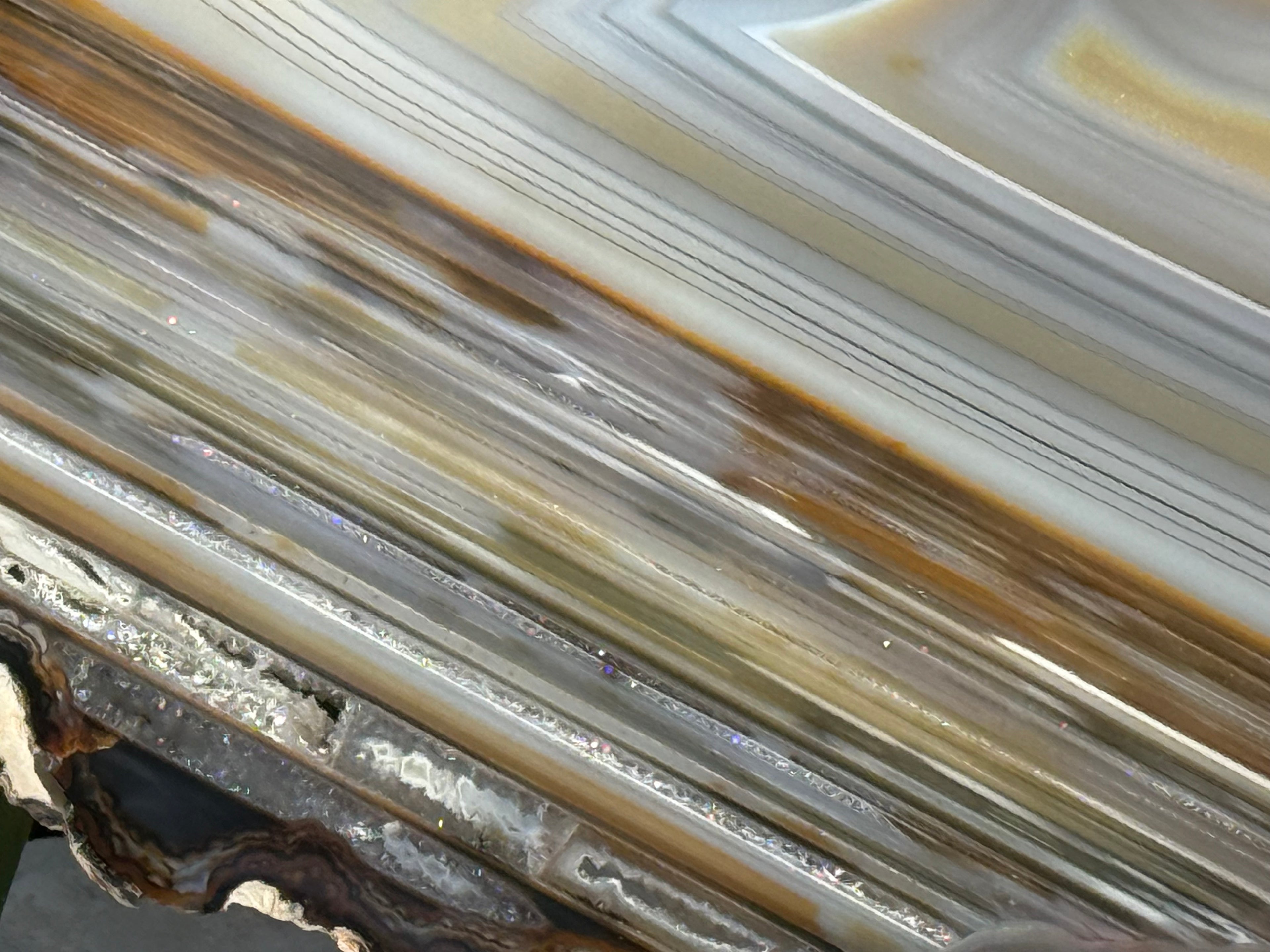 Extraordinary Waterline Agate Slice