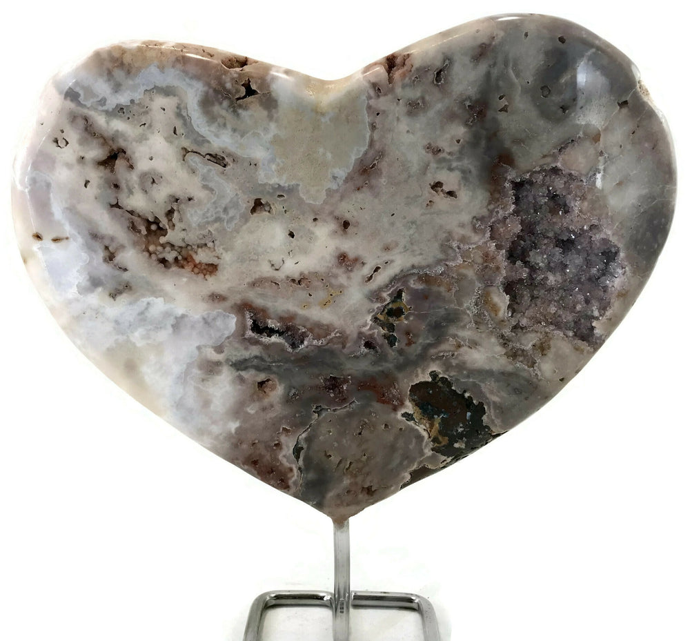 Grand Upright Rose Amethyst Heart