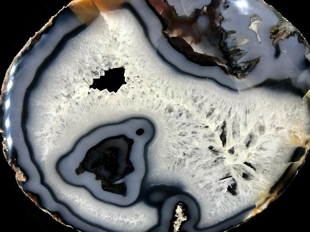 Crystal Surrounded By Brazilian Agate Slice