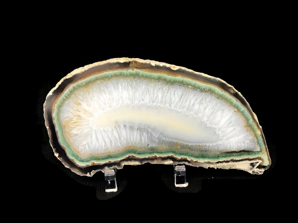 Green Rimmed Quartz and Agate Slice