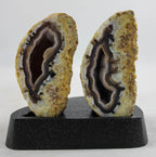 Agate w/Microcrystal Geode Pair