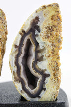 Agate w/Microcrystal Geode Pair