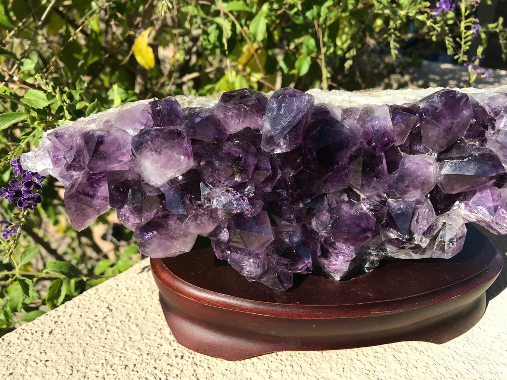 Horizontal Brazilian Amethyst Cluster