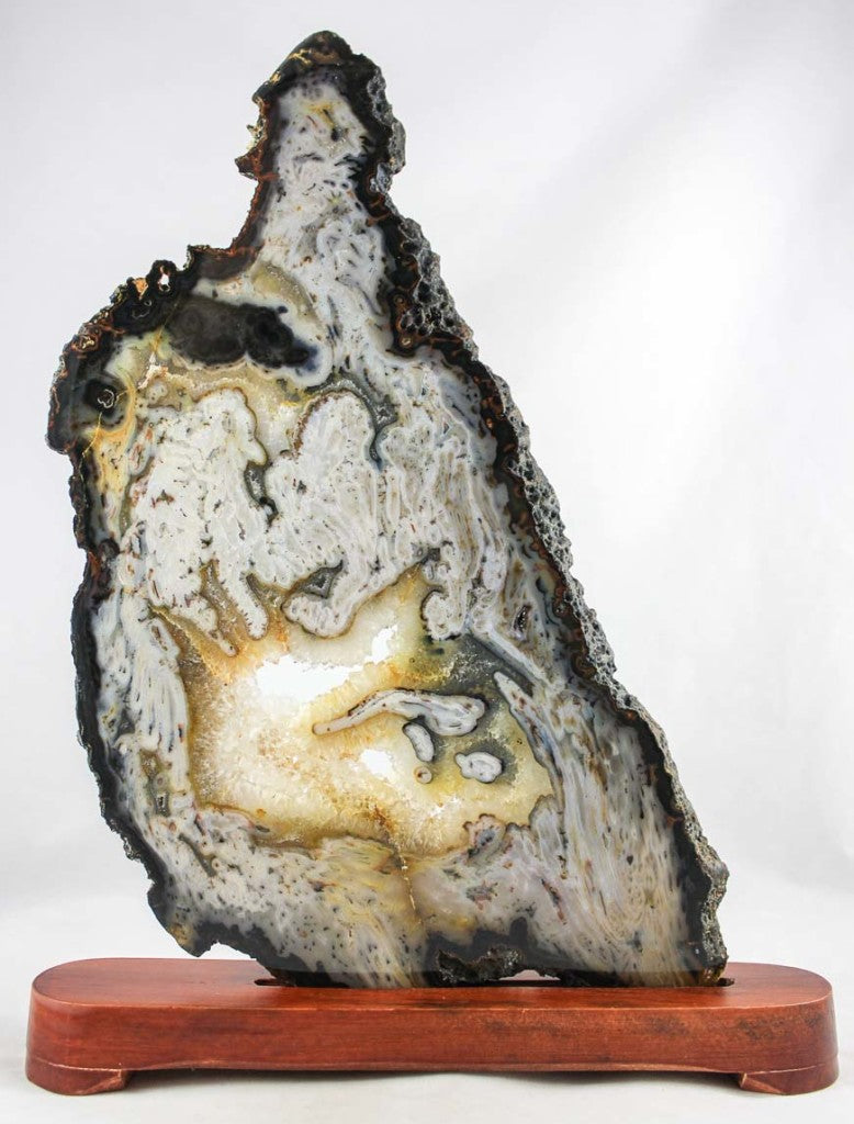 Brazilian Agate Slice w/Crystal