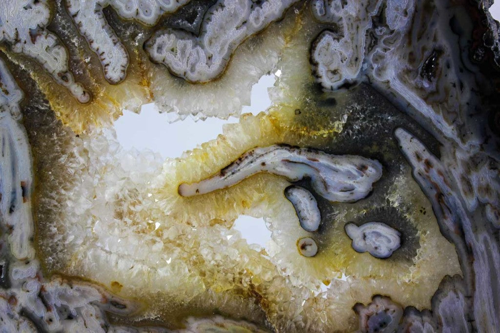 Brazilian Agate Slice w/Crystal