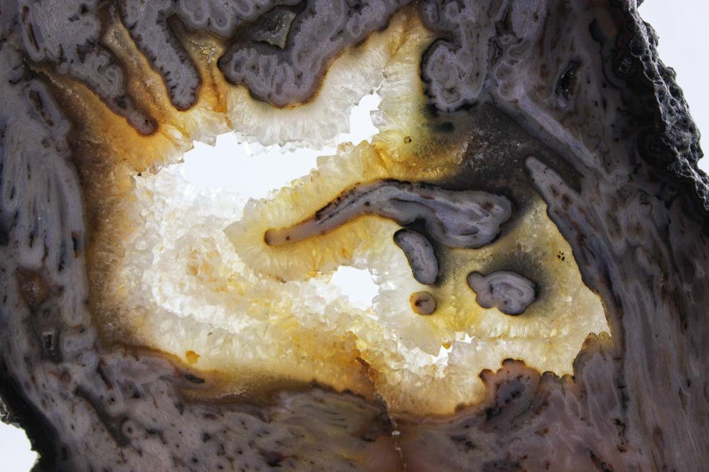 Brazilian Agate Slice w/Crystal