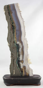 Brazilian Agate Slice w/Crystal