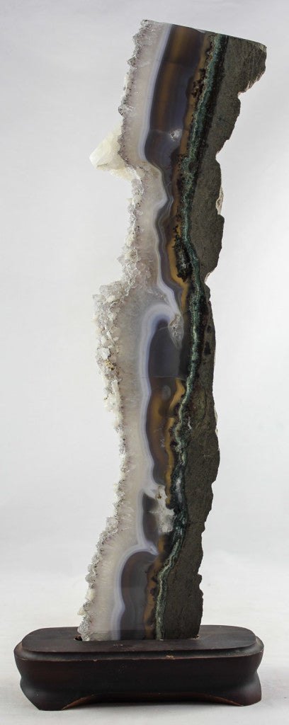 Brazilian Agate Slice w/Crystal