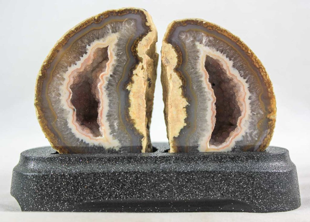 Brazilian Agate Geode Pair