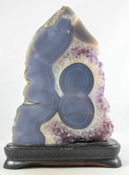 Polished Agate w/Eyes & Amethys