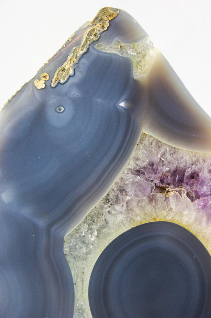 Polished Agate w/Eyes & Amethys