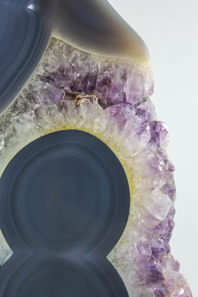 Polished Agate w/Eyes & Amethys