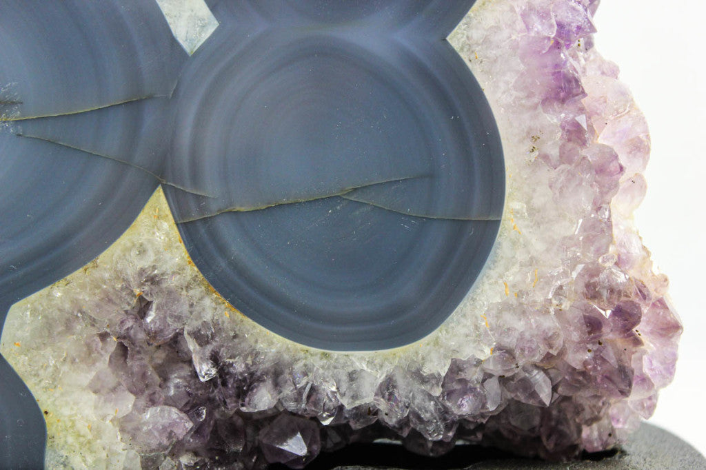 Polished Agate w/Eyes & Amethys