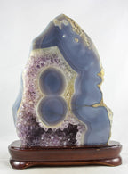 Polished Agate w/Eyes & Amethys
