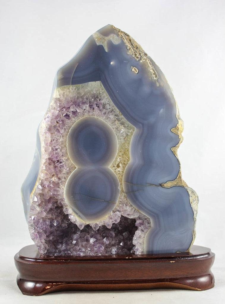 Polished Agate w/Eyes & Amethys