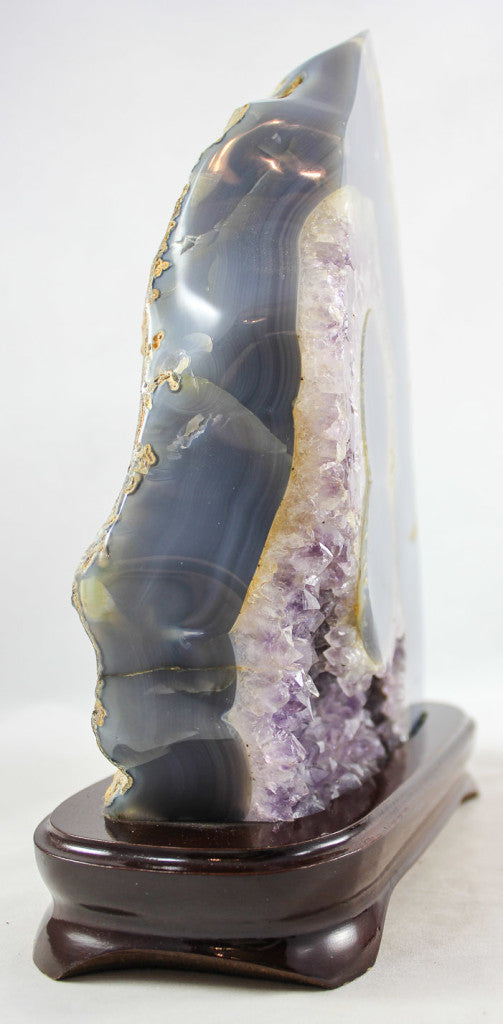 Polished Agate w/Eyes & Amethys