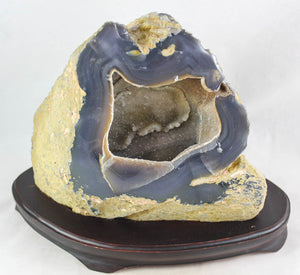 Brazilian Agate Geode w/Crystal