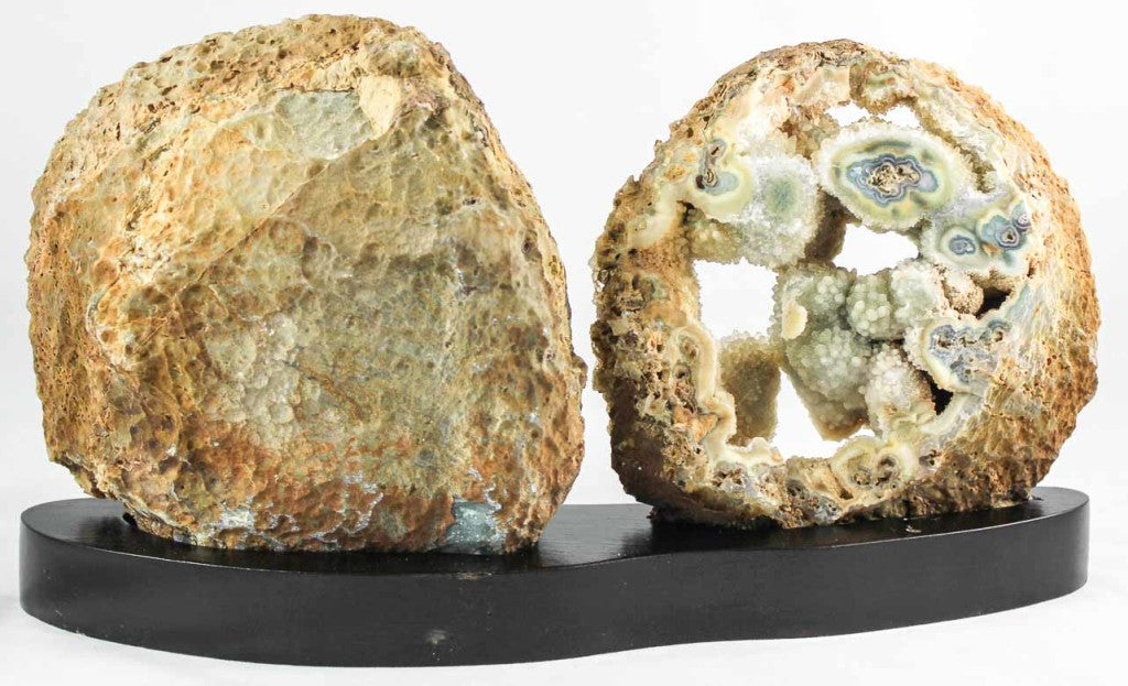 Brazilian Agate Geode Pair