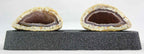 Brazilian Agate Geode Pair