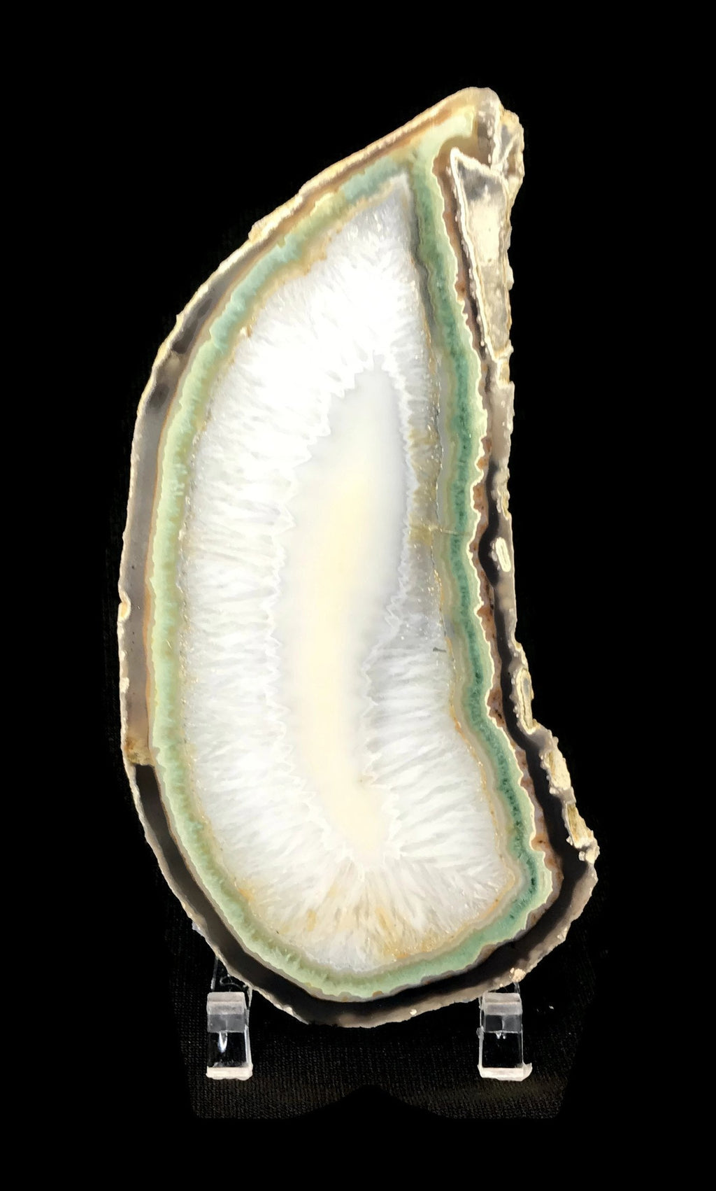 Green Rimmed Quartz and Agate Slice