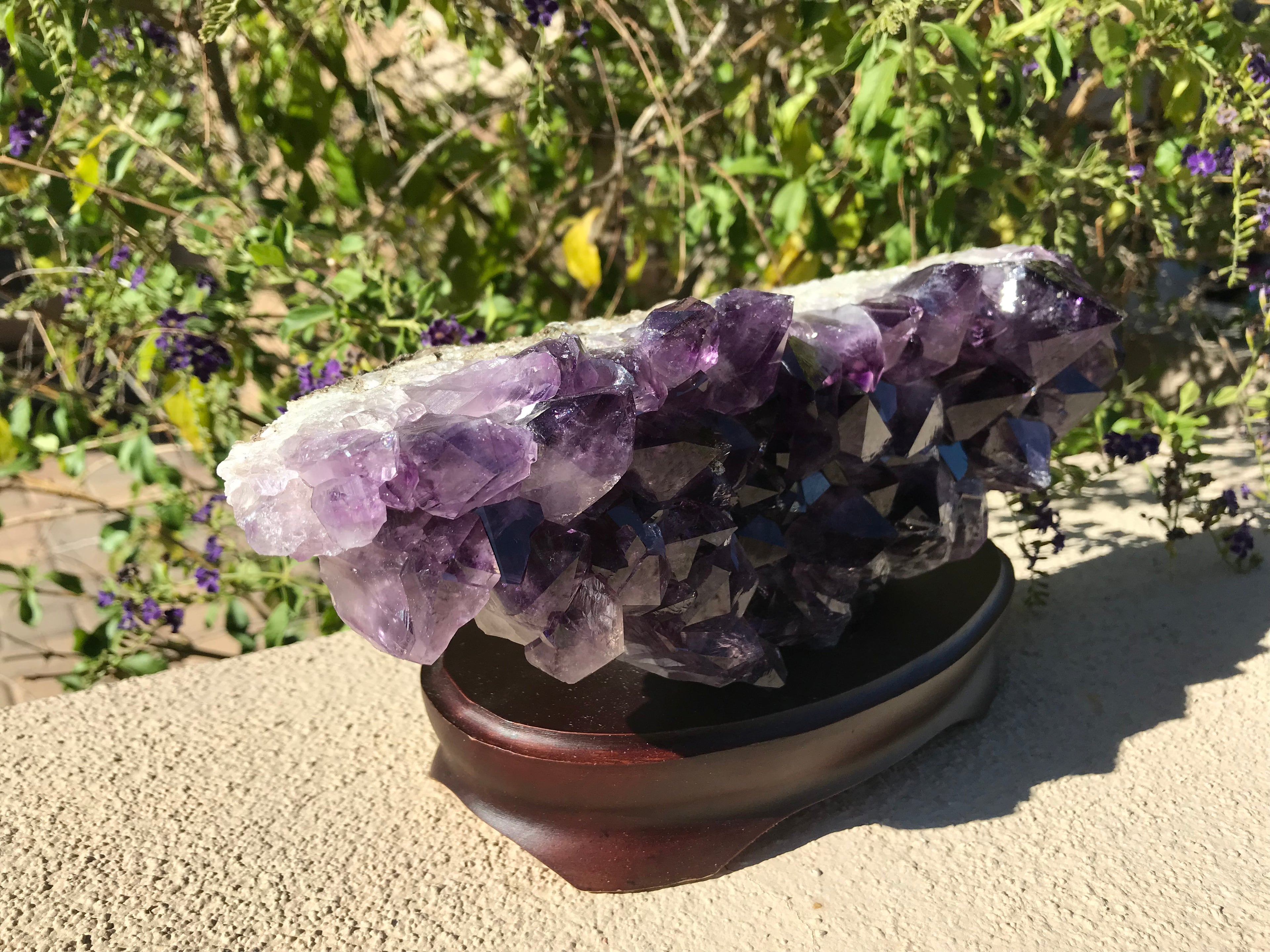 Horizontal Brazilian Amethyst Cluster