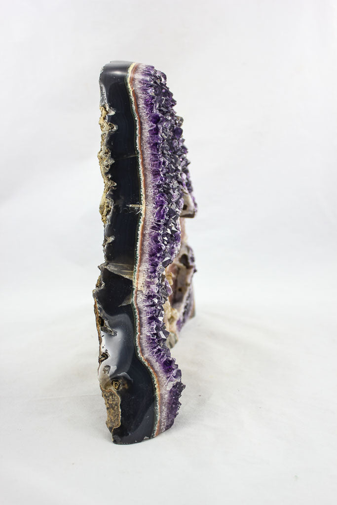 Uruguayan Amethyst with Special Calcite Crevice & Formations