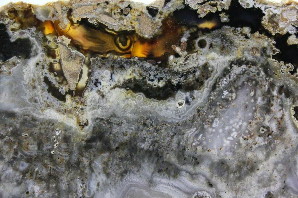 Contemporary Shades of Grey Agate Slice