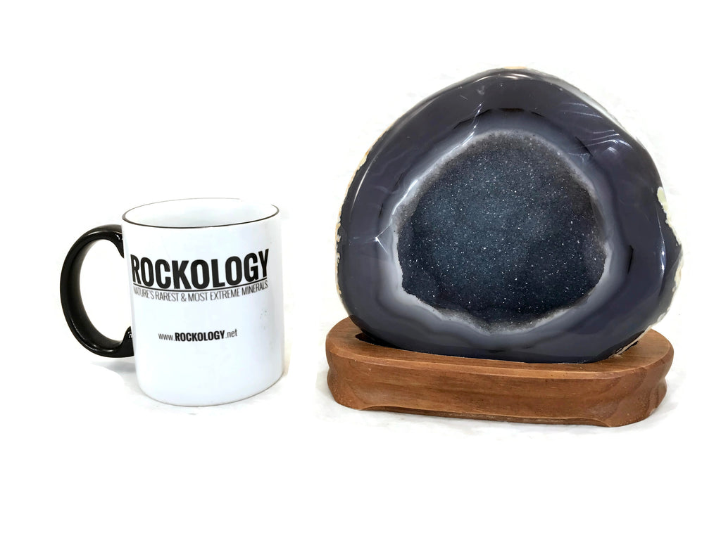 Microcrystalline Quartz over Blue Agate Geode