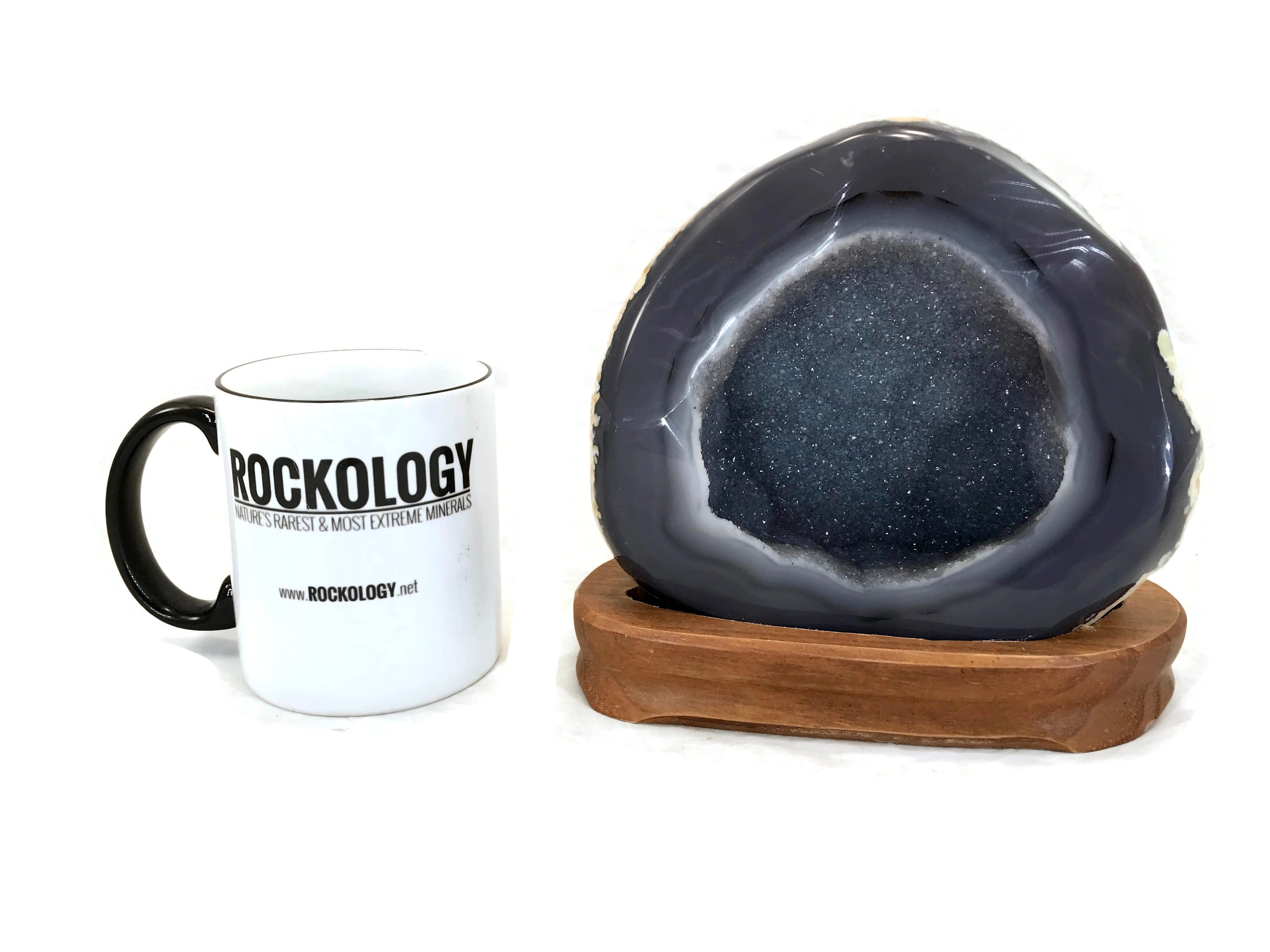 Microcrystalline Quartz over Blue Agate Geode