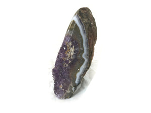 Amethyst Filled Geode Framed by Bright Blue Agate with Eye