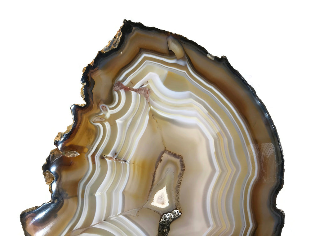 Golden Lined Agate Slice