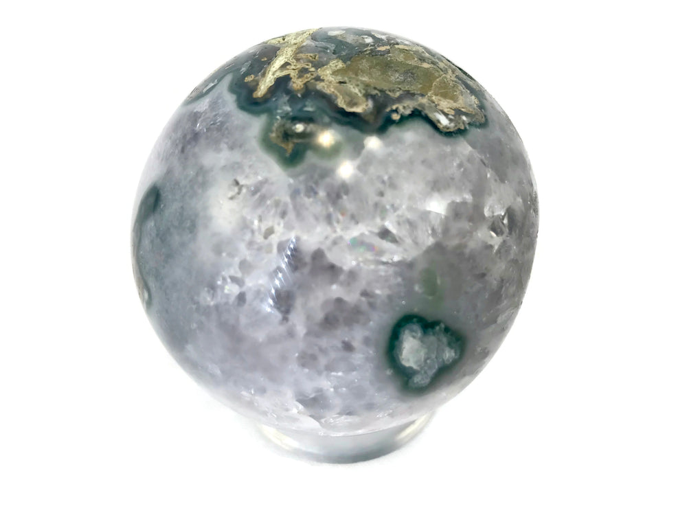 Green Banded Amethyst Crystal Sphere