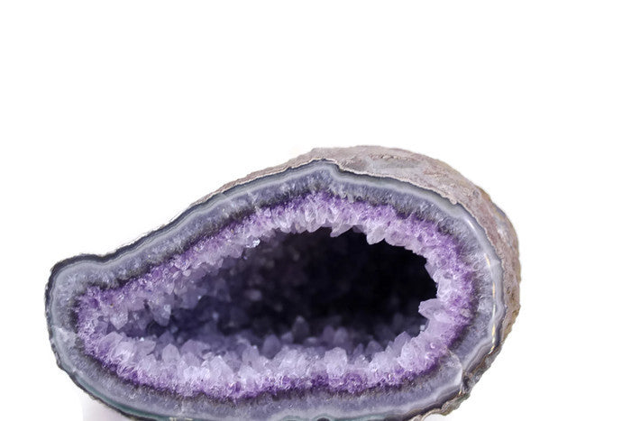 Green Agate with Amethyst Geode