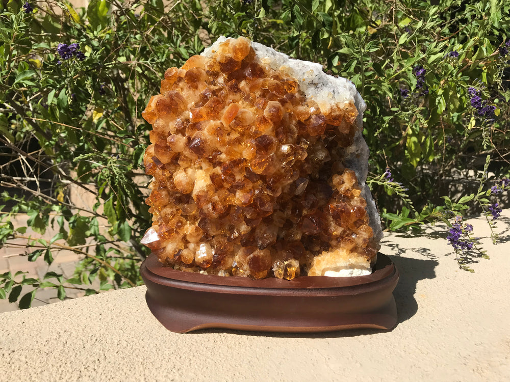 Rich Amber Citrine Crystal Cluster
