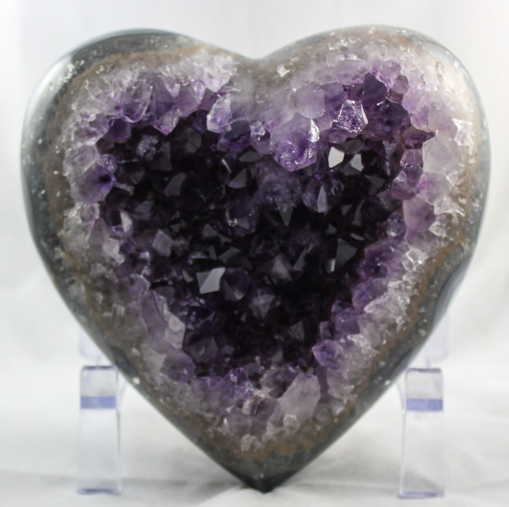 Large Amethyst Crystal and Agate Heart