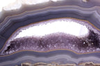 Crystal filled Banded Agate Slab