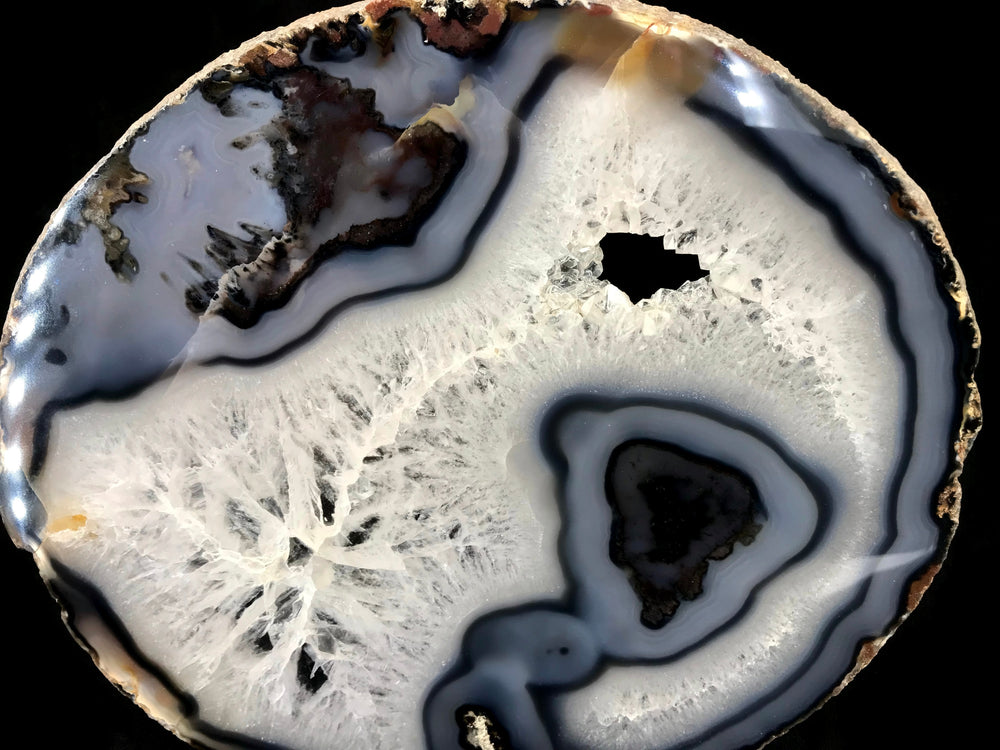 Crystal Surrounded By Brazilian Agate Slice