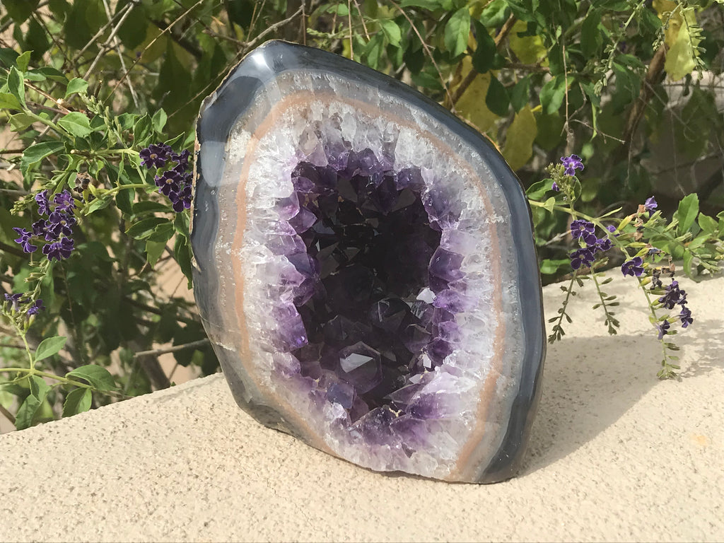 Stylish Amethyst Crystal Filled Geode