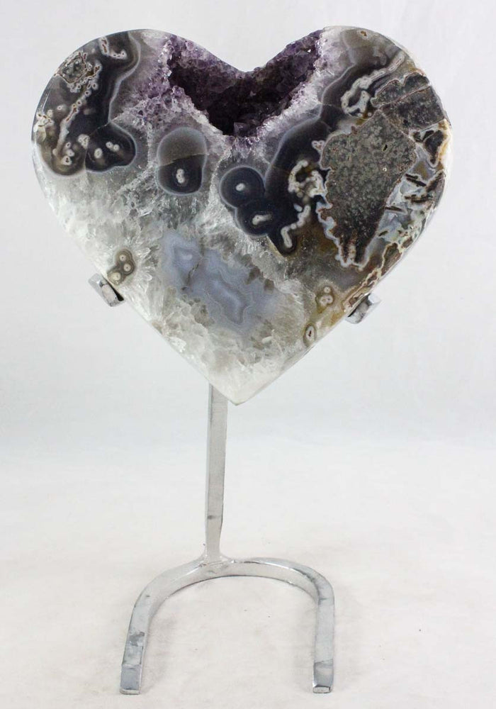 Amethyst & Agate Heart