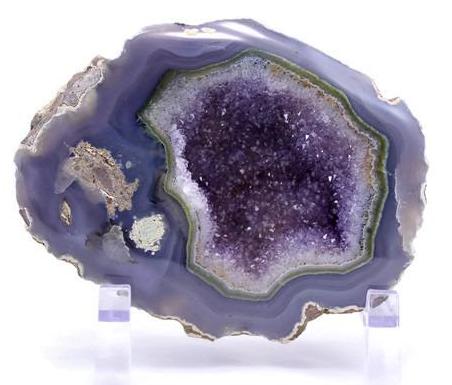 Perfectly Banded Agate and Amethyst Geode