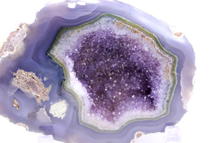 Perfectly Banded Agate and Amethyst Geode