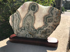 Translucent Quartz and Green Banded Agate Slab