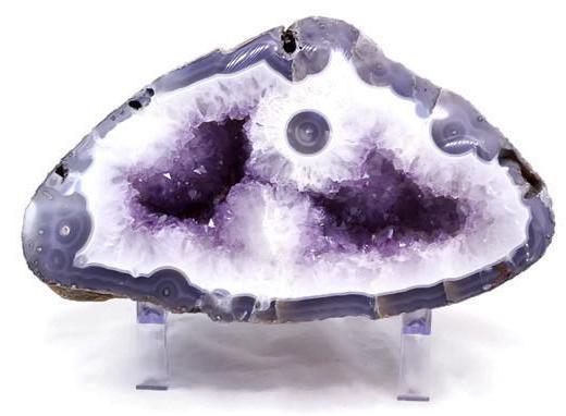 Large Agate Eye with Amethsyt Geode