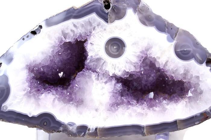 Large Agate Eye with Amethsyt Geode