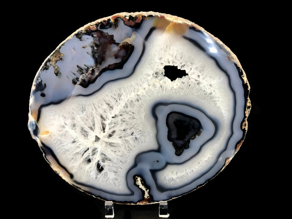 Crystal Surrounded By Brazilian Agate Slice