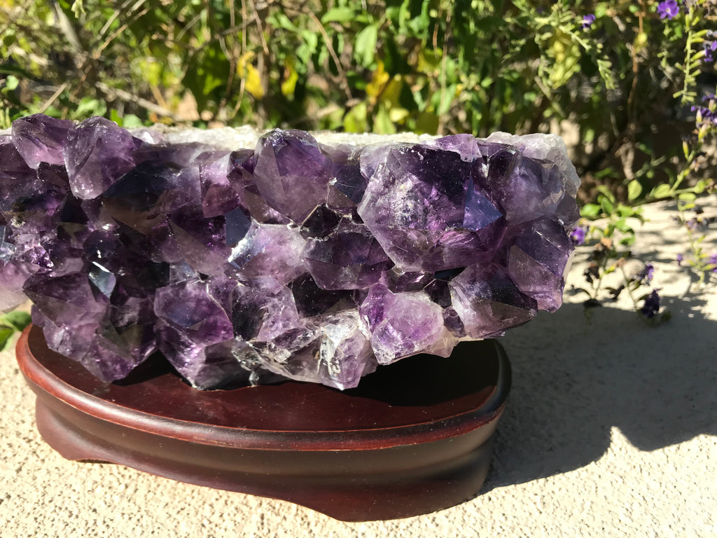 Horizontal Brazilian Amethyst Cluster