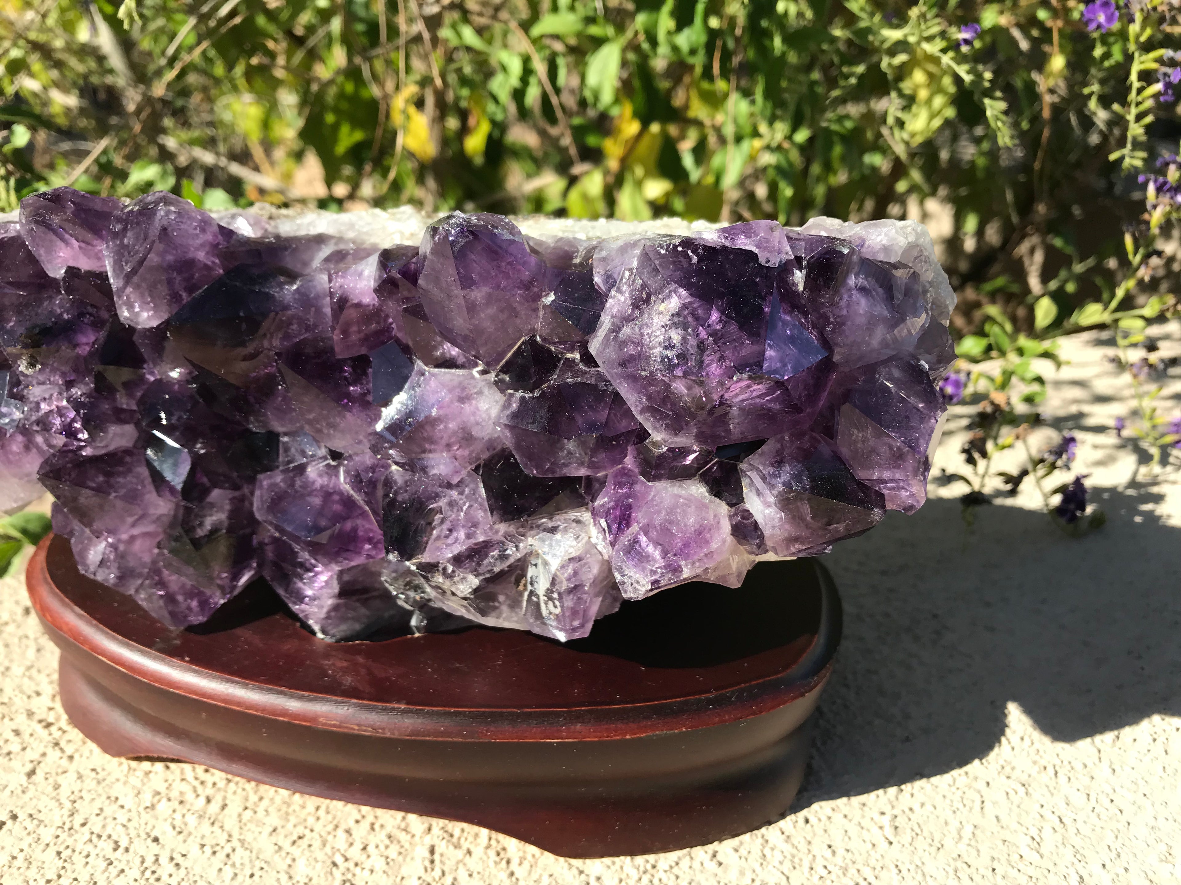 Horizontal Brazilian Amethyst Cluster